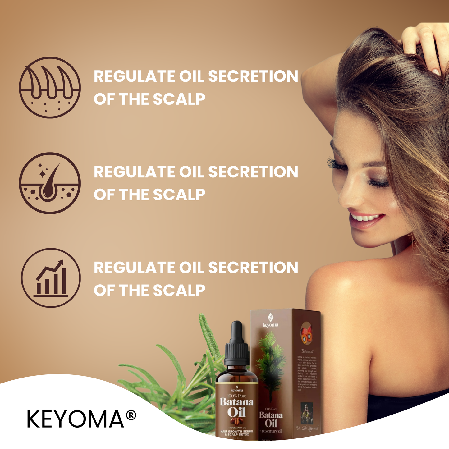 Keyoma® Batana Rosemary Mint Hair Strengthening Oil