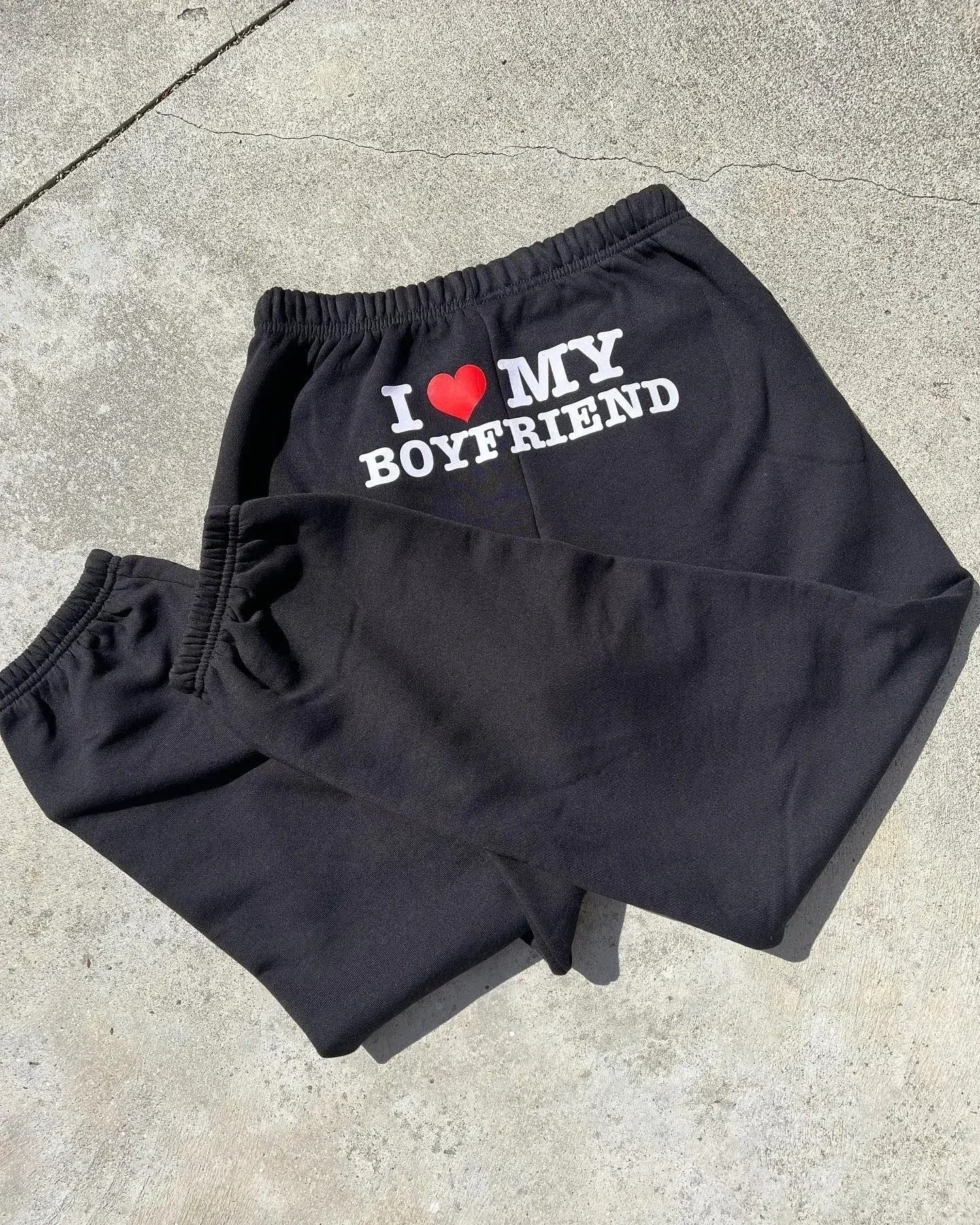 I Love My Boyfriend Printed Sweatpants